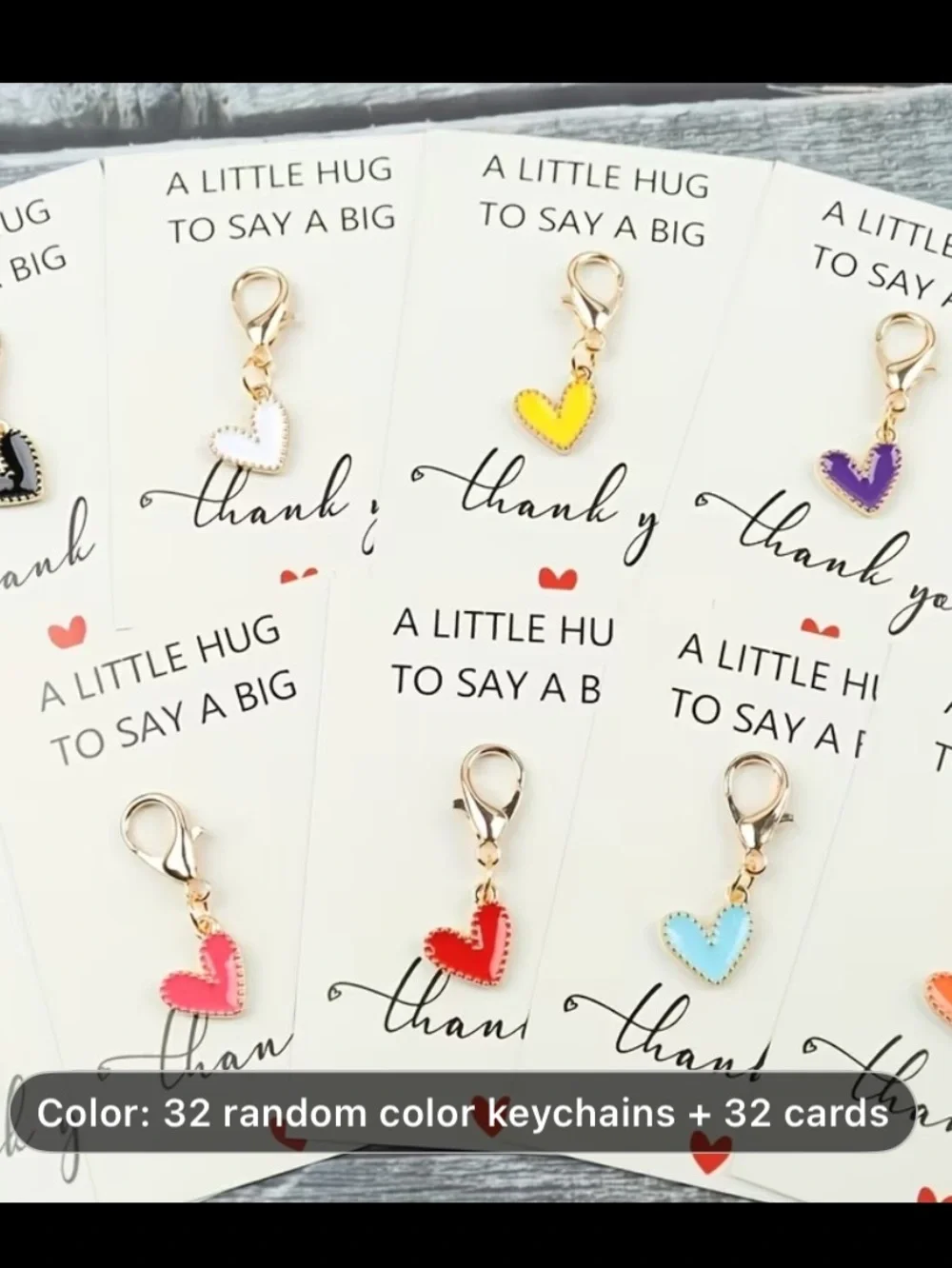 Heart Charm Keychain Set - Assorted Colors